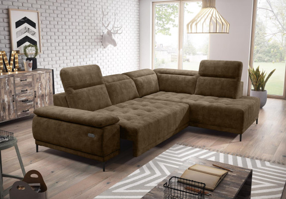 Wohnlandschaft Garnitur Design Sofa Stoff Automatisches Ecksofa L-Form Couch