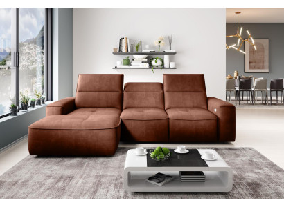 Wohnlandschaft Sofa Eck Design Modern Sofa Stoff Neu Braun Ecksofa L Form Couch