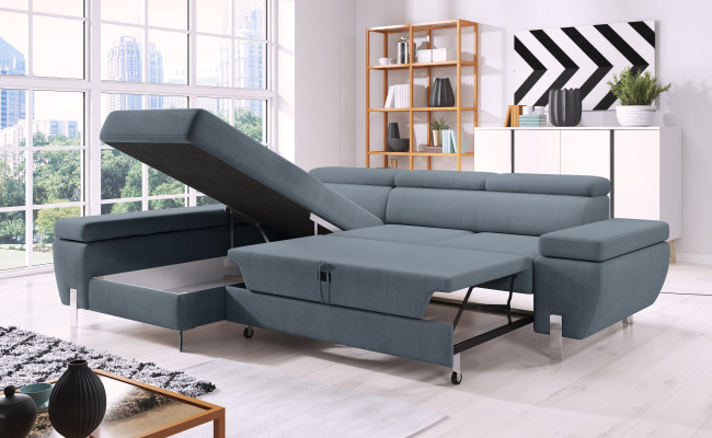 Stoff L-Form Couch Wohnlandschaft Ecksofa Garnitur Modern Dekor Design Sofa