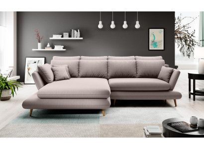 Stoff L-Form Couch Wohnlandschaft Ecksofa Sofa Modern Design Beige Sofa Couchen