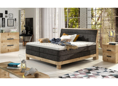 Moderne Luxus Betten Polster Leder Textil Boxspringbett Schlafzimmer Bett Neu