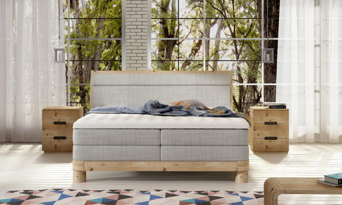 Moderne Luxus Betten Polster Leder Textil Boxspringbett Schlafzimmer Bett Neu