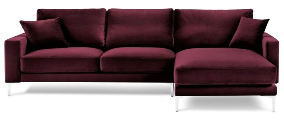 Burgund Rot Design Couchen Polster Sofa Sofas bordaux Ecksofa Stoff Wohnzimmer