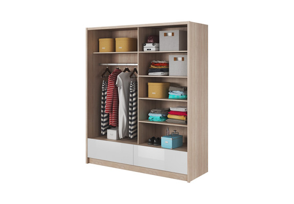 Garderobe Aufbewahrung 180cm Regal Schrank Archiv Dekorative Schiebetüren
