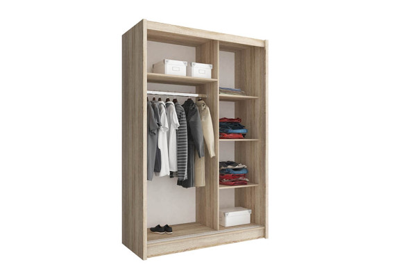Mehrzweck Schrank 150cm Aufbewahrungs Regale Kleiderschrank Garderobe