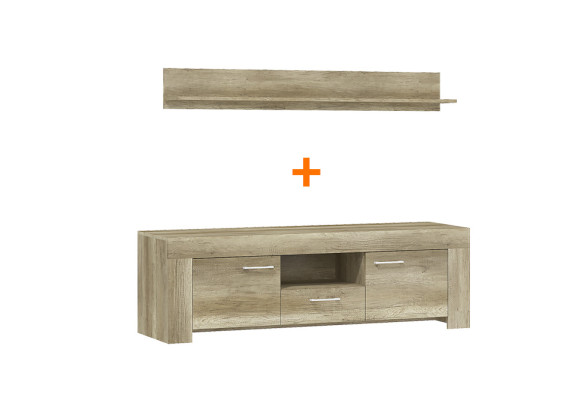 Regal + RTV Schrank Sideboard Fernseh SRTV155+P155 Fernseh Wand