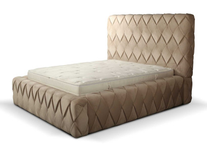 Luxus Bettrahmen 180x200 cm Farbe beige Kopfteil Betten Schlafzimmer Möbel