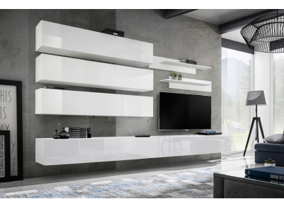 Designer Wohnzimmer Set Wand Regale Wohnwand Regal TV-Ständer Set 7tlg.