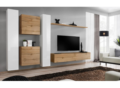 Wohnwand Designer Wohnzimmermöbel Braun Wandschrank Komplett Neu Wand Regal