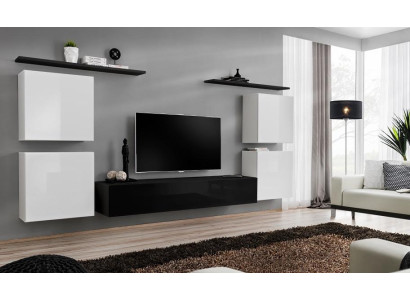 Komplett Weiß Wandschrank Wohnwand Luxus Wohnzimmer Sideboard TV Ständer Modern