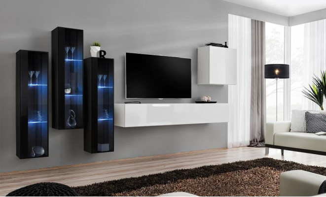 Neu Wohnzimmer Wohnwand Hochglanz Holzmöbel Schrank Moderne Möbel 5tlg