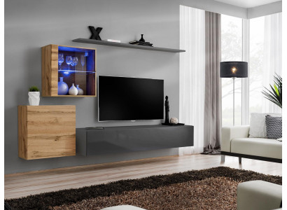 Wand Regal Komplett Set Designer Wohnzimmermöbel Luxus Möbel Holz Einrichtung