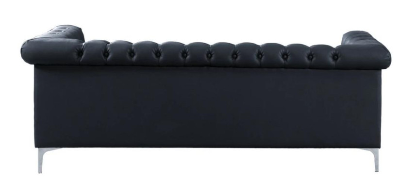 Schwarz Dreisitzer Chesterfield Modern Design Couchen Leder Sofa Designer Möbel