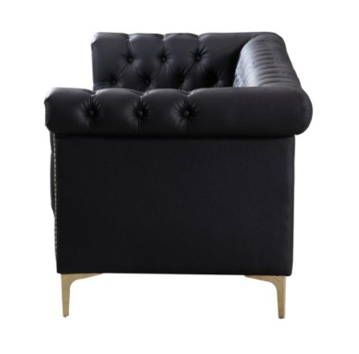 Schwarz Dreisitzer Chesterfield Modern Design Couchen Leder Sofa Designer Möbel