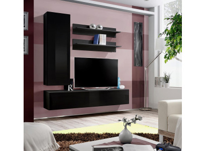 Luxus Modern Wohnwand Lowboard Wandschrank Wohnzimmer Holzmöbel 4tlg. Neu