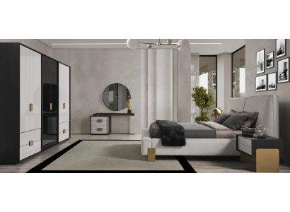 Modernes Schlafzimmer Set Doppelbett 2x Nachttische Schminktisch 6tlg