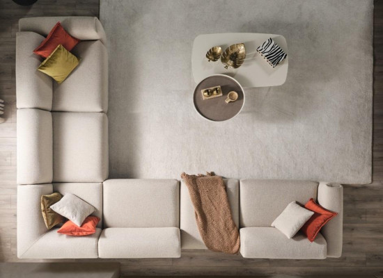 Beiges Wohnzimmer Sofa Designer Ecksofa L-Form Luxus Couch Polstermöbel