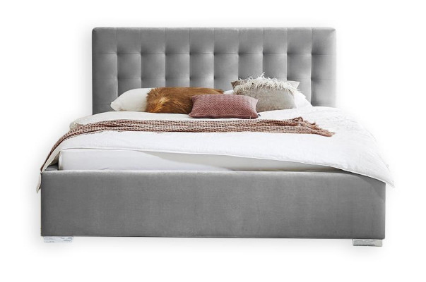 Holzmöbel doppeltes graues Schlafzimmer Design eleganter Stoff klassische Möbel-