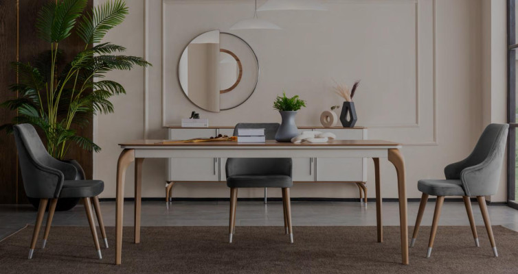 Luxus Esszimmer Set Esstisch 6x Stühle 7 tlg Modern Tisch Essgruppe neu