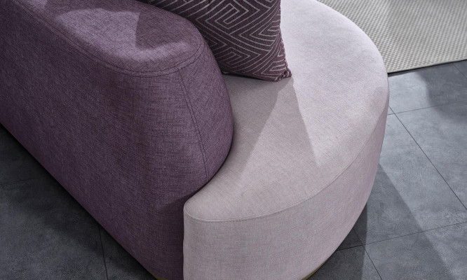 Sofagarnitur Große Wohnlandschaft Rosa Stoffsofas Modern Set 7tlg