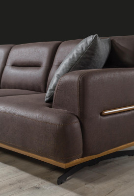 Braun Sofa Wohnzimmer Couch Dreisitzer Luxus Einrichtung Polster Möbel