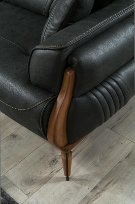 Schwarz Dreisitzer Sofa Luxus Polstersofas Designer Möbel Wohnzimmer