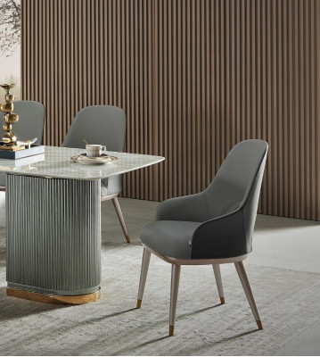 Design Set 6x Stuhl Lehnstuhl Polster Stühle Gastro Esszimmer Leder Neu Sessel