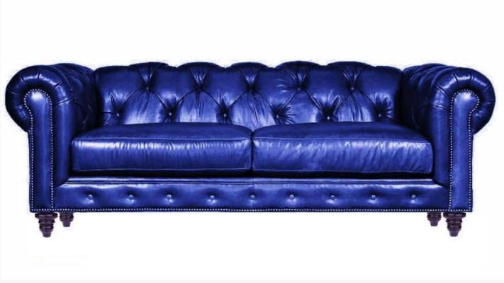 Hellbraun Dreisitzer Leder Chesterfield Wohnzimmer Design Sofa Chesterfield Neu