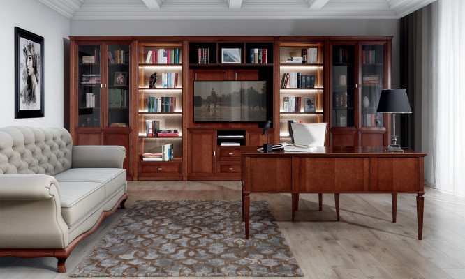 Schrank Holzschrank Bücherschrank Kommode Büro Wand System Regal Möbel Schränke