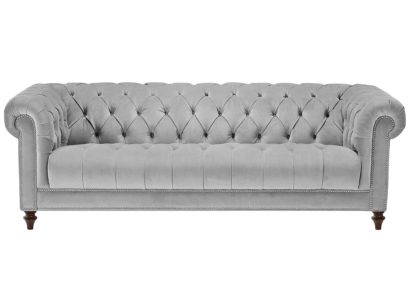 Hellgrau Dreisitzer Chesterfield Neu Stoff Wohnzimmer Couchen Polster Sofa Sofas