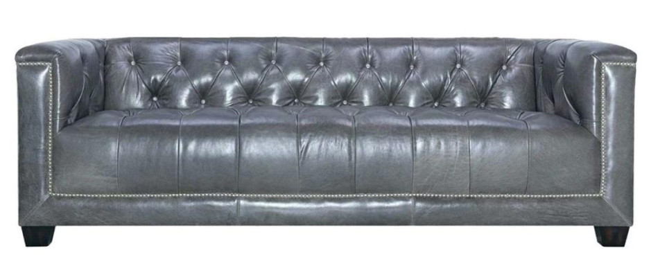 Braun Dreisitzer Leder Chesterfield Wohnzimmer Modern Design Couchen Sofa Neu