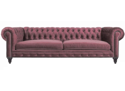 Chesterfield Kreative Möbel Textil Stoff Rosa Sofa Wohnzimmer Modern Dreisitzer