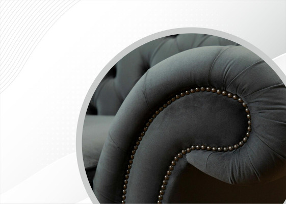XXL Chesterfield Sofa 4 Sitzer Couch Polster Sitz Garnitur Leder Textil