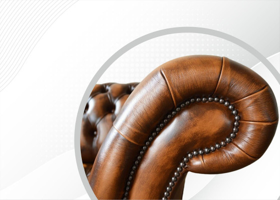 Braune Chesterfield Sofa Couch Polster Leder Couchen Garnitur 4 Sitzer