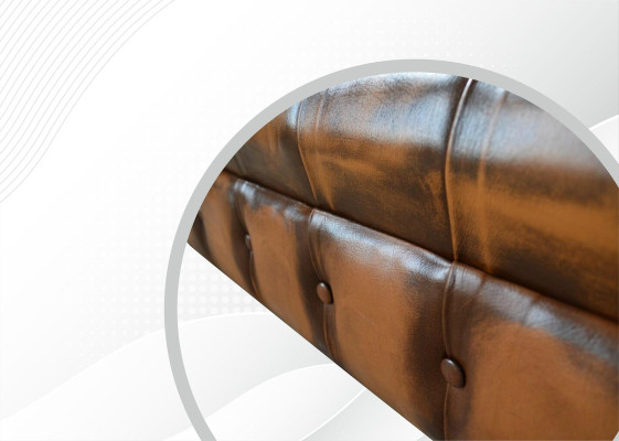 Braune Chesterfield Sofa Couch Polster Leder Couchen Garnitur 4 Sitzer