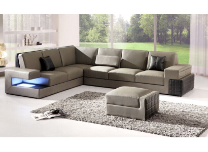 Modern Ecksofa+ USB Polster Sitz Leder Design Sofa Garnitur Wohnlandschaft Neu