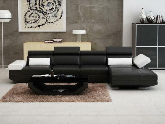 Wohnlandschaft Polster Ecke Eck Sofa Couch Garnitur Landschaft Leder - AlfredC