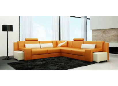 Wohnlandschaft Polster Ecke Eck Sofa Sitz Couch Garnitur Landschaft Leder V015B