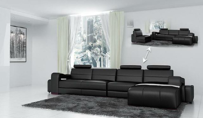 LEDERSOFA ECKSOFA COUCH DESIGNER PISA WOHNLANDSCHAFT COUCH SOFA L FORM BETA NEU