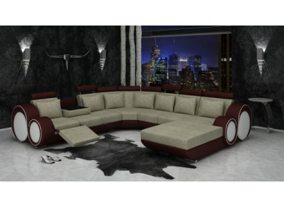 Textil Sofa Mit USB XXL Wohnlandschaft Stoff Couch Big Sofa Polster Ecksofa Neu