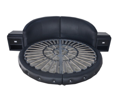 Rund Leder Design Polsterbetten Doppel Rundes Bett mit USB LB8844