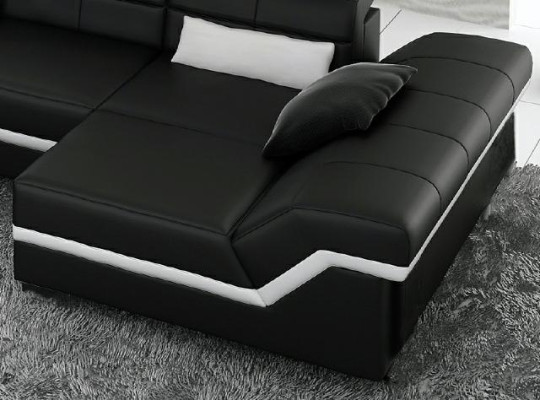 Ecksofa Sofa Couch Polster Wohnlandschaft Leder Eck Sofas Garnitur L Form NYIII