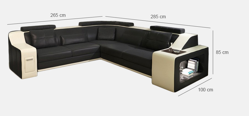 Stilvolles Wohnen L-förmiges Kunstleder-Sofa für höchsten Komfort