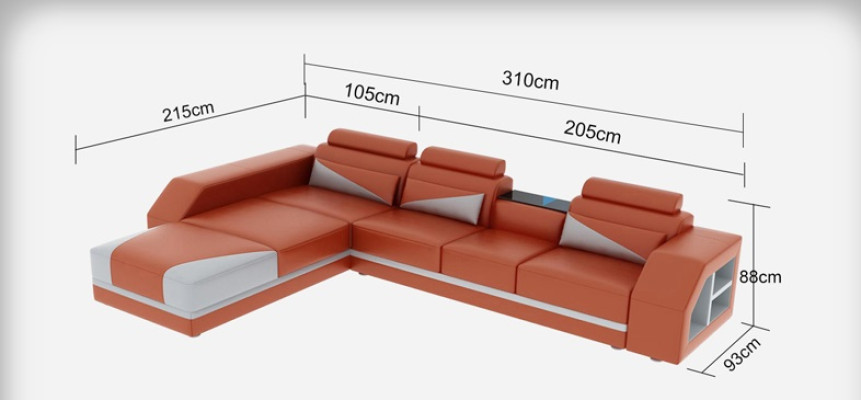 Leder Eck Sofa Couch Garnitur Ecke Sofas Couchen Polster Wohnlandschaft