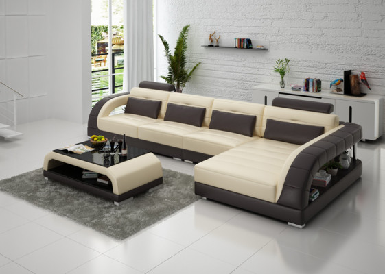 Leder Eck Sofa Couch Polster Couchen Wohnlandschaft Luxus Garnitur