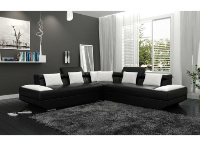 Wohnlandschaft Polster Ecke Eck Sofa Couch Garnitur Landschaft Leder Neu - 2719B