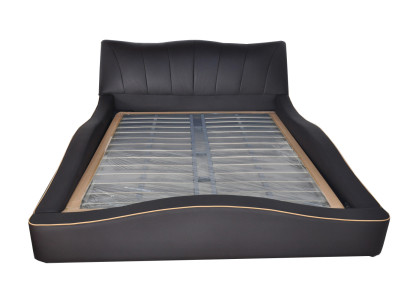Luxus Design Leder Polster Hotel Bett mit USB Rahmen Gestell Betten Gepolstert