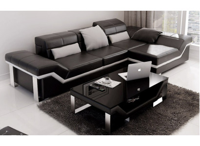 Ledersofa Sofa Couch Wohnlandschaft Ecksofa Garnitur Dekor Modern Design