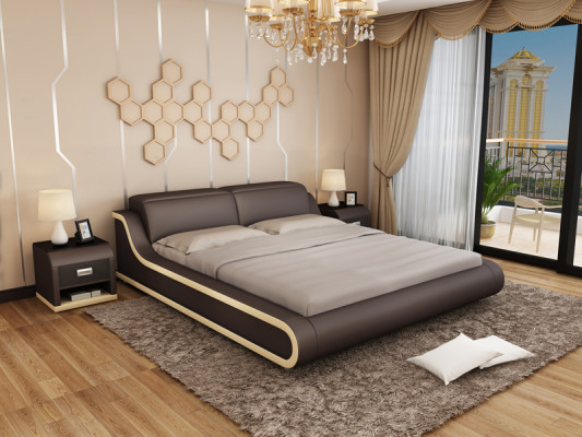 Bett mit USB Polsterbett Doppelbett Ehebett Betten 140/160/180 LB8835