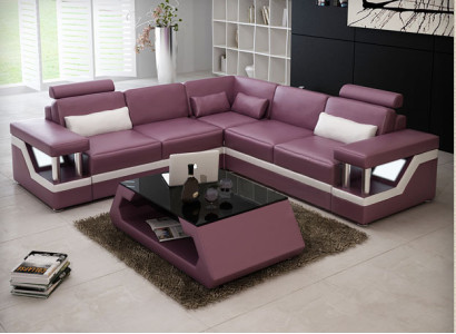 XXL Ledersofa mit USB Garnitur Wohnlandschaft Eckcouch Leder Ecksofa HAMBURG II